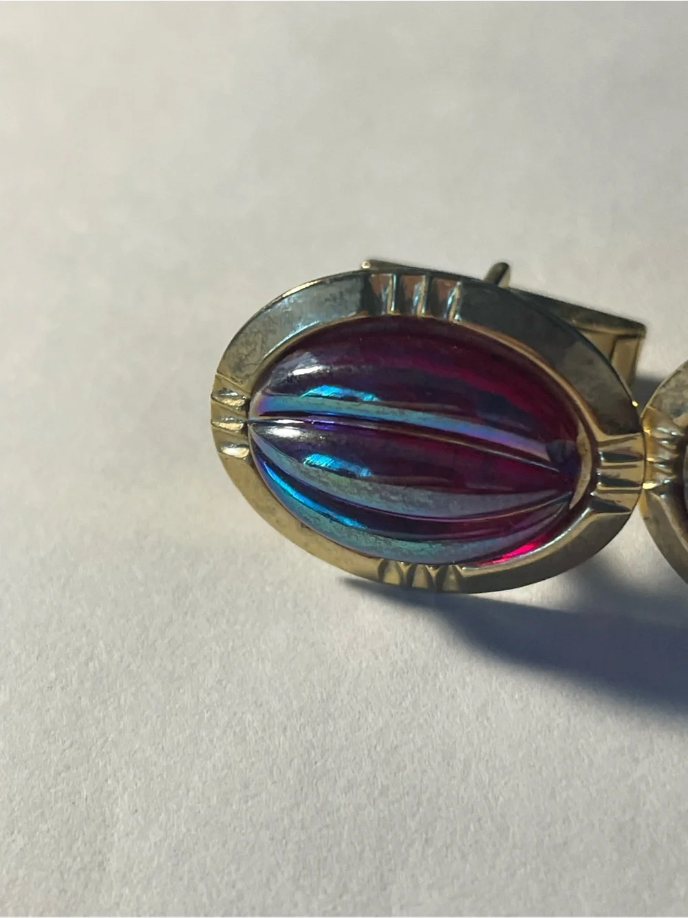 VTG gold tone watermelon cuff links